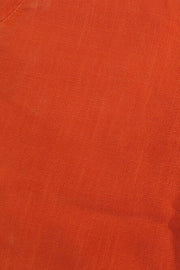 Solid linen shorts with stretchable waist and pockets in orange