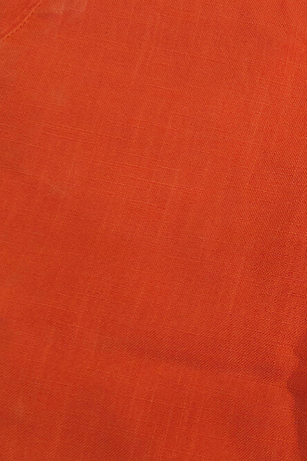 Solid linen shorts with stretchable waist and pockets in orange