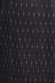 Handwoven ikat cotton kurta in straight cut in black