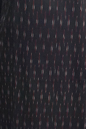Handwoven ikat cotton kurta in straight cut in black