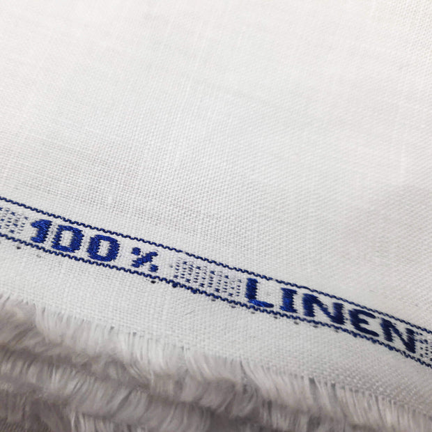 Pure linen fabric in white