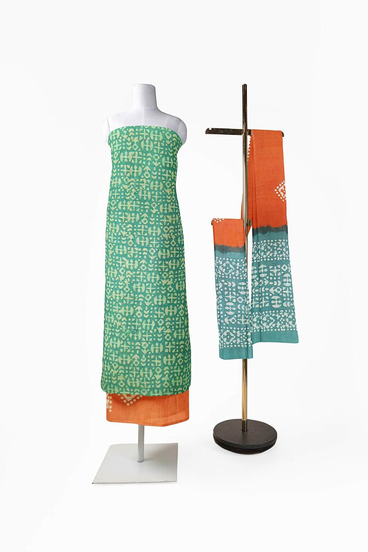 3 piece salwar suit material in teal green