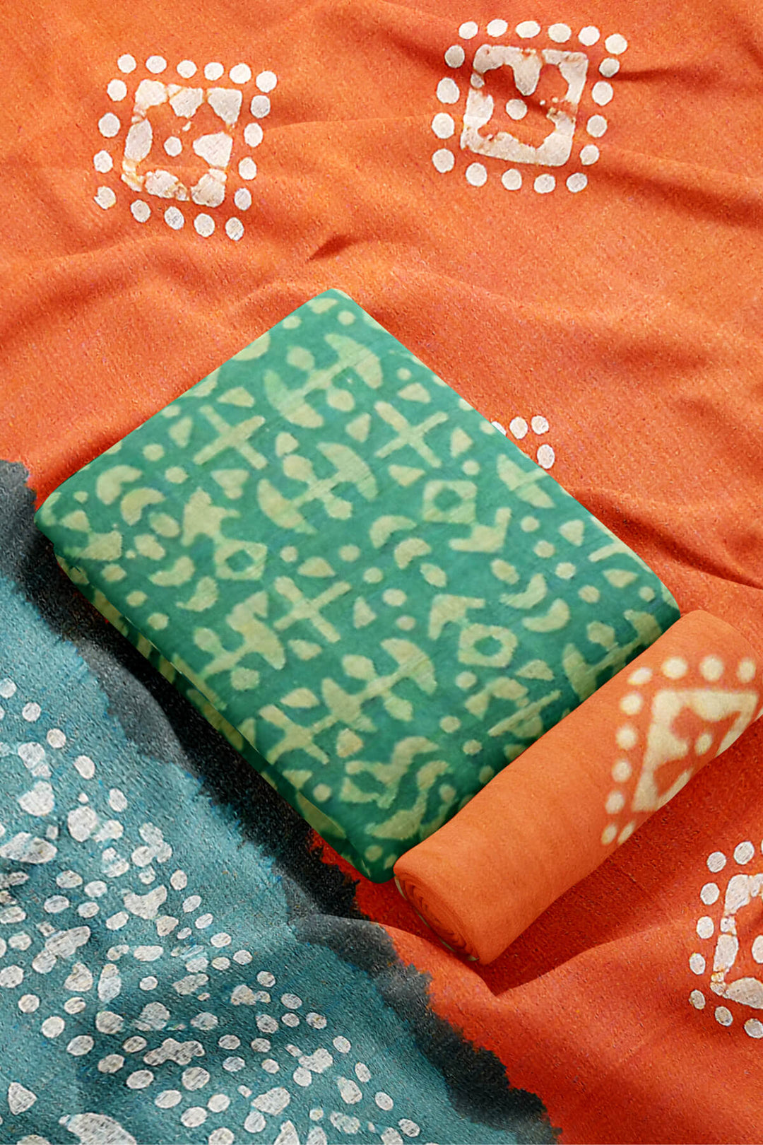 3 piece salwar suit material in teal green