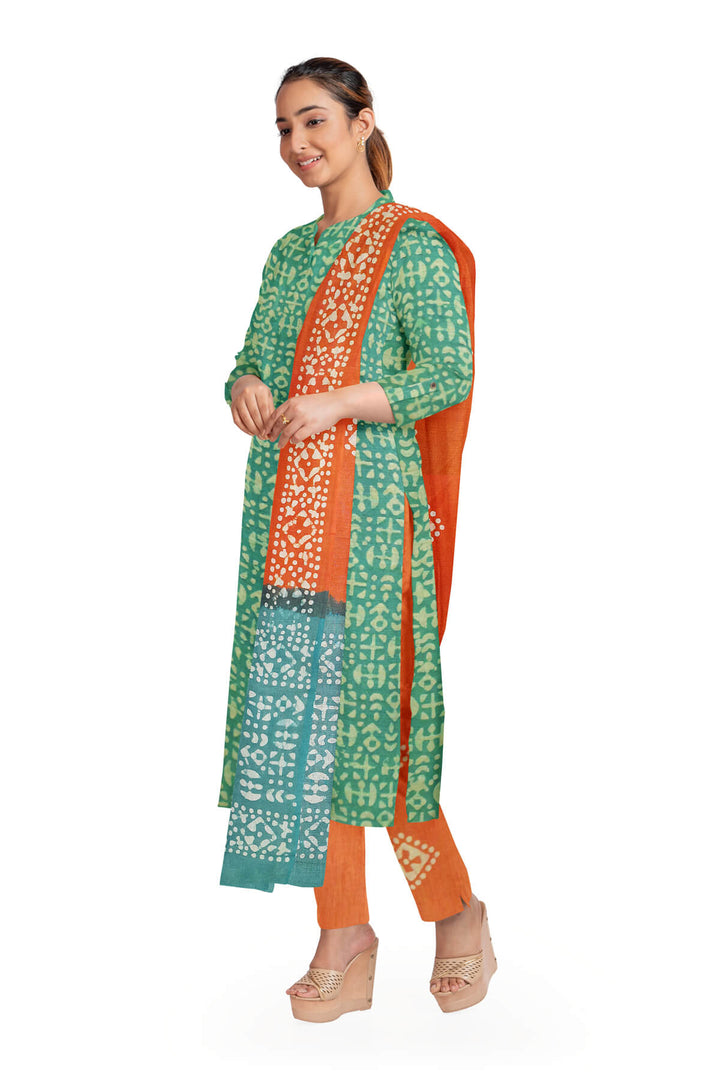 3 piece salwar suit material in teal green