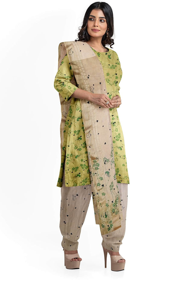 3 piece salwar suit material in beige