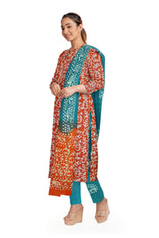 3 piece salwar suit material in orange