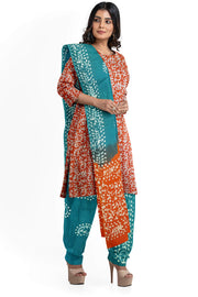 3 piece salwar suit material in orange