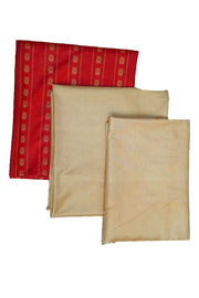 3 piece salwar suit material in red & beige