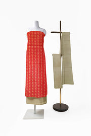 3 piece salwar suit material in red & beige