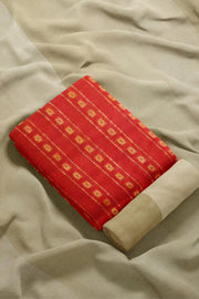 3 piece salwar suit material in red & beige