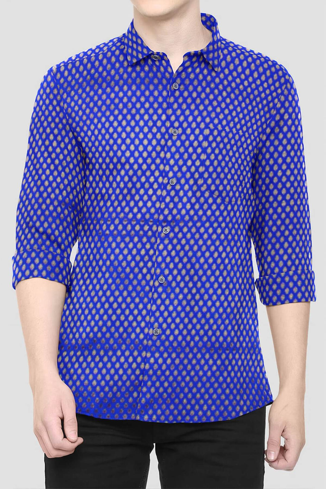 Banarasi silk fabric in blue. Available in multiples of 1M & 2.5M