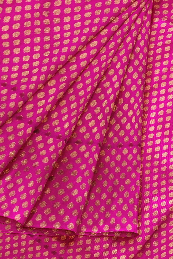 Banarasi  silk fabric in pink. Available in multiples of 1M & 2.5M