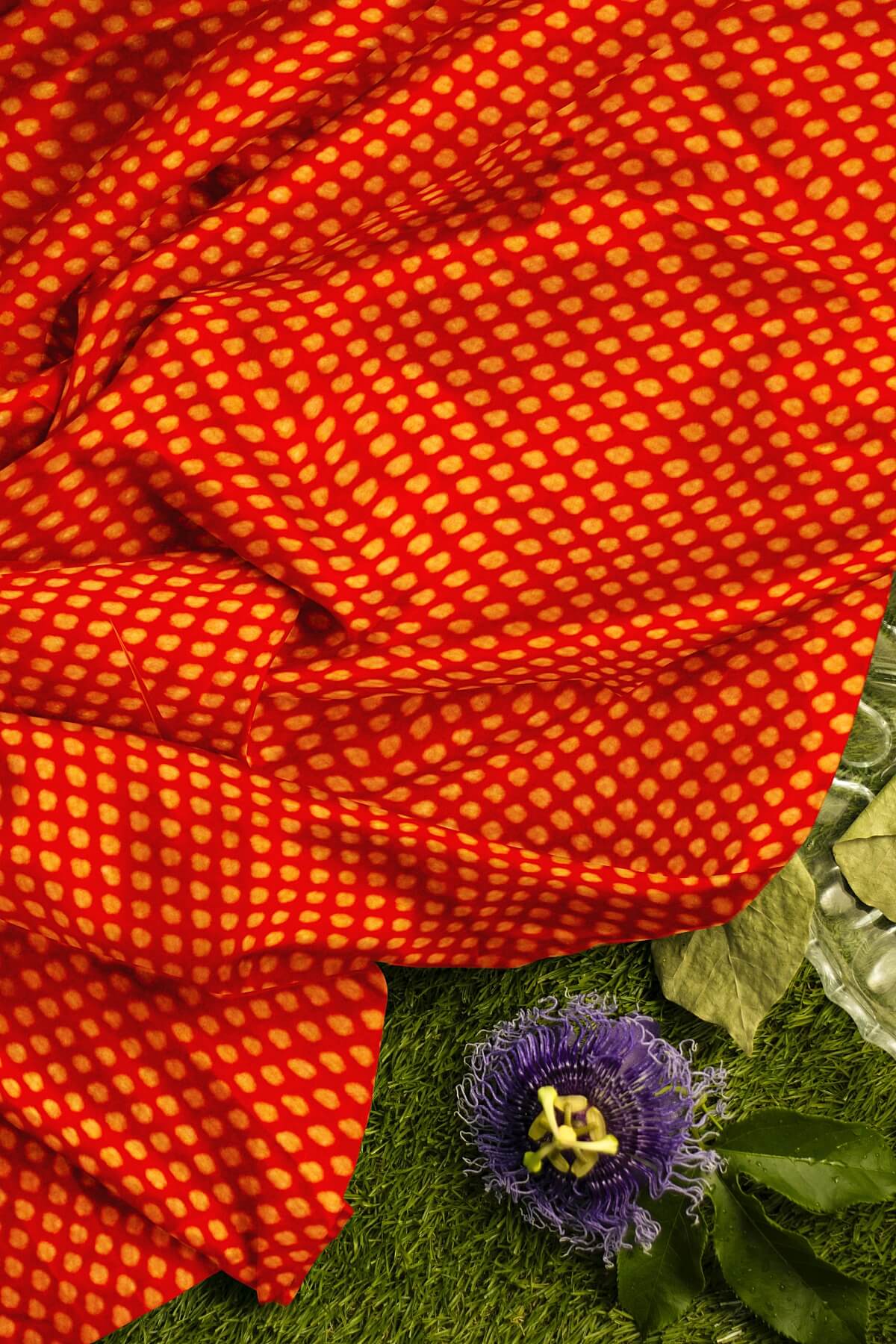Banarasi  silk fabric in red. Available in multiples of 1M & 2.5M