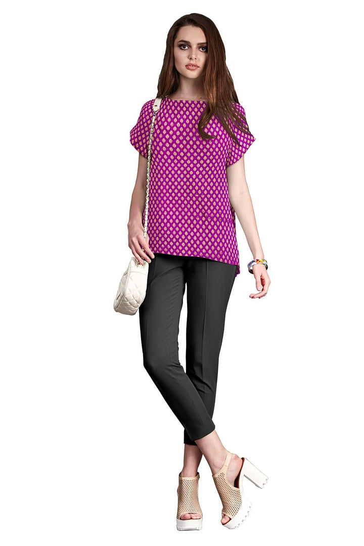 Banarasi  silk fabric in purple  Available in multiples of 1M & 2.5M