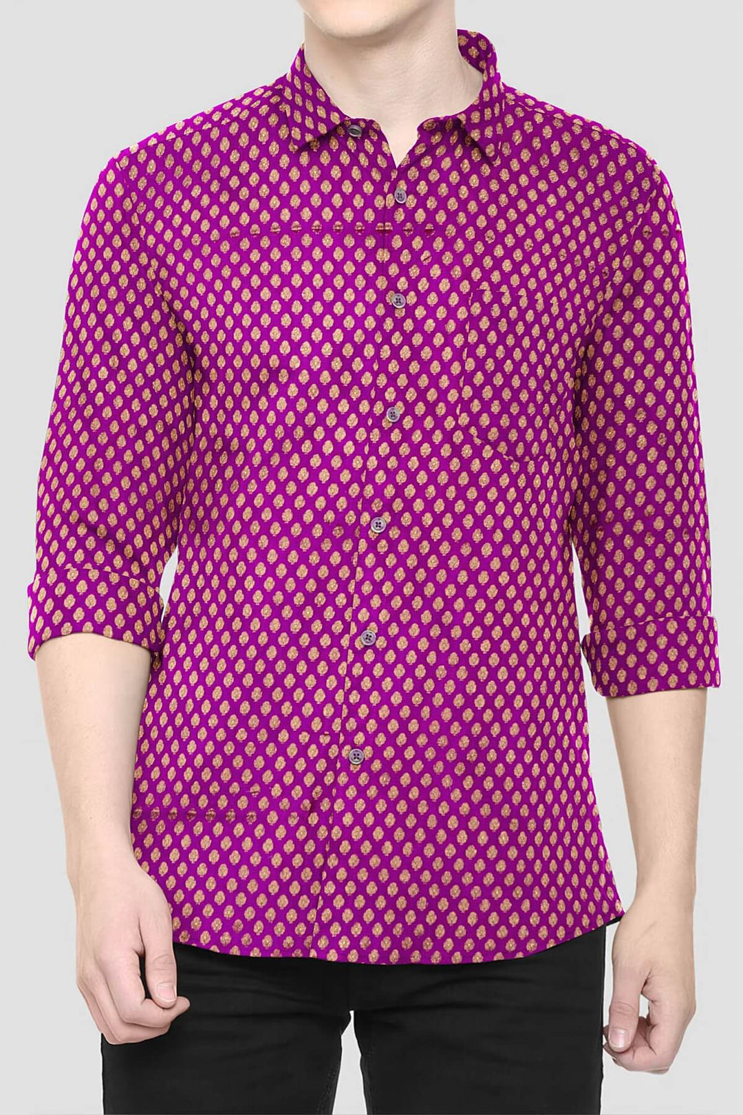 Banarasi  silk fabric in purple  Available in multiples of 1M & 2.5M