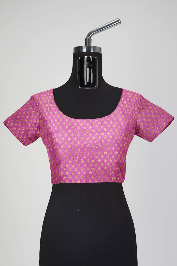 Banarasi  silk fabric in onion pink  . Available in multiples of 1M & 2.5M