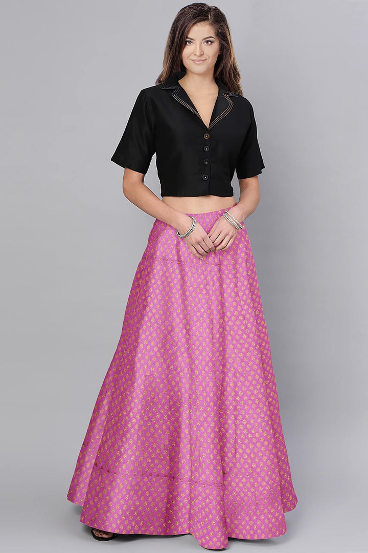 Banarasi  silk fabric in onion pink  . Available in multiples of 1M & 2.5M