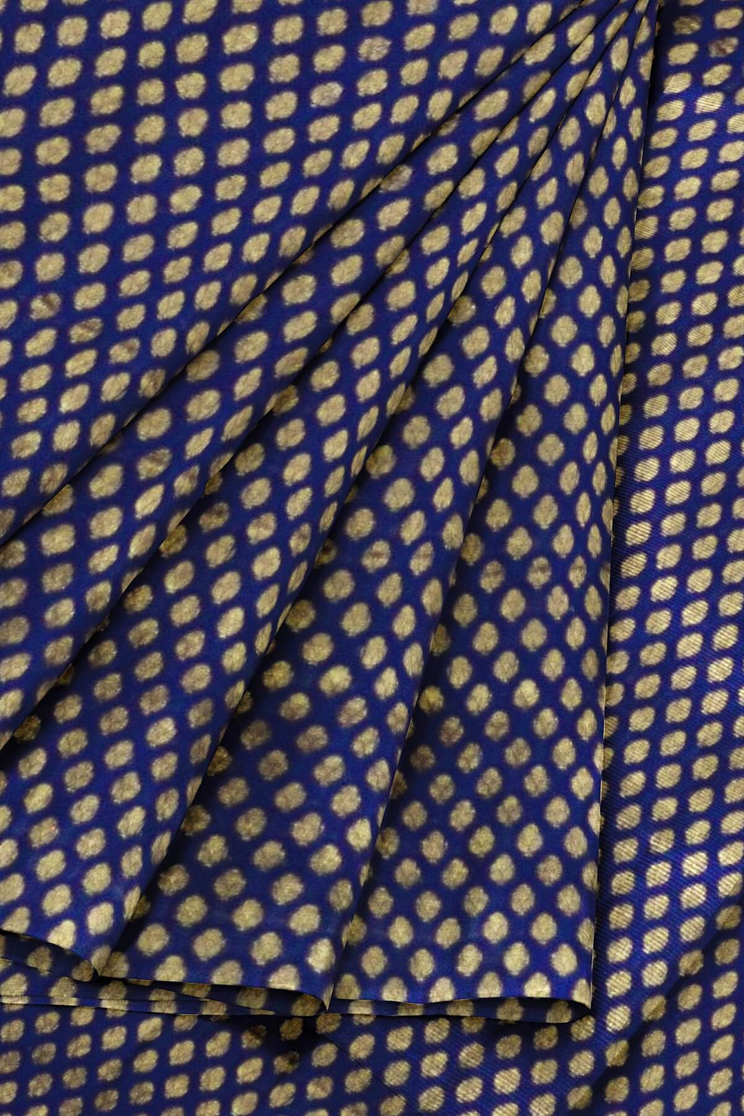 Banarasi  silk fabric in navy blue . Available in multiples of 1M & 2.5M