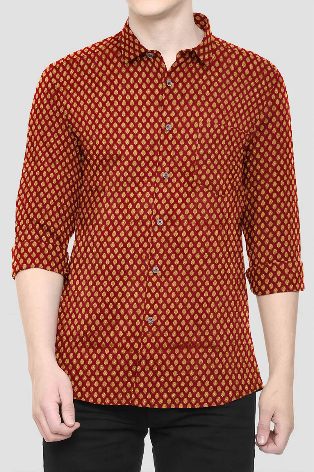 Banarasi  silk fabric in maroon . Available in multiples of 1M & 2.5M