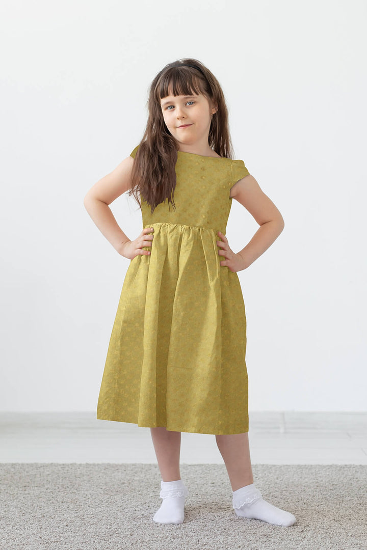 Banarasi  silk fabric in beige. Available in multiples of 1M & 2.5M