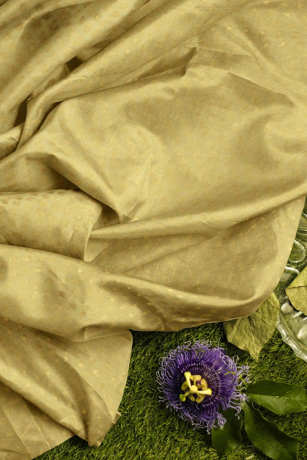 Banarasi  silk fabric in beige. Available in multiples of 1M & 2.5M