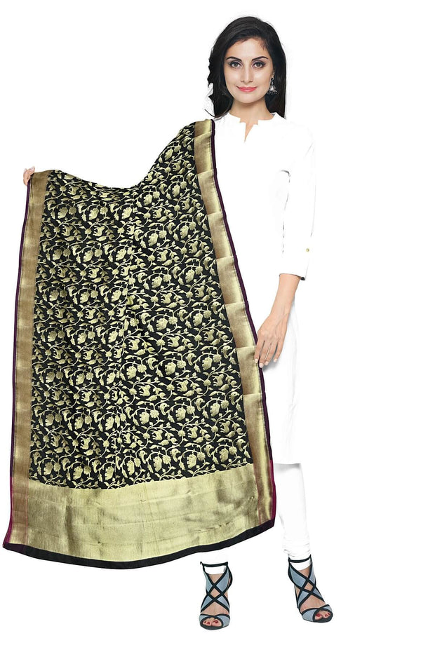 Handloom Banarasi semi silk dupatta - Anivartee