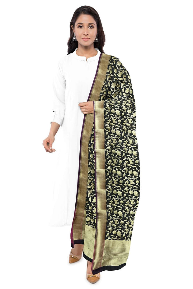 Handloom Banarasi semi silk dupatta - Anivartee