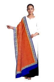 Handloom Banarasi silk georgette dupatta in  red