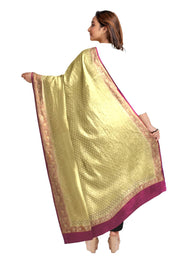 Handloom Banarasi silk georgette dupatta in  beige