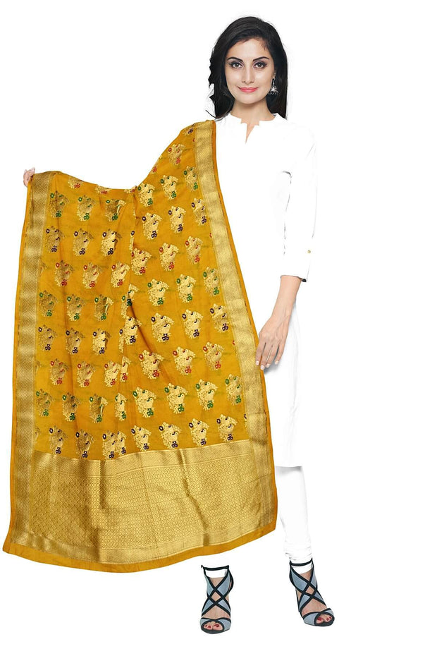 Handloom Banarasi semi silk dupatta - Anivartee