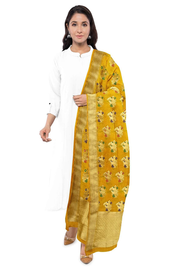 Handloom Banarasi semi silk dupatta - Anivartee