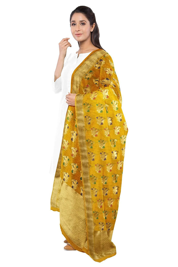 Handloom Banarasi semi silk dupatta - Anivartee