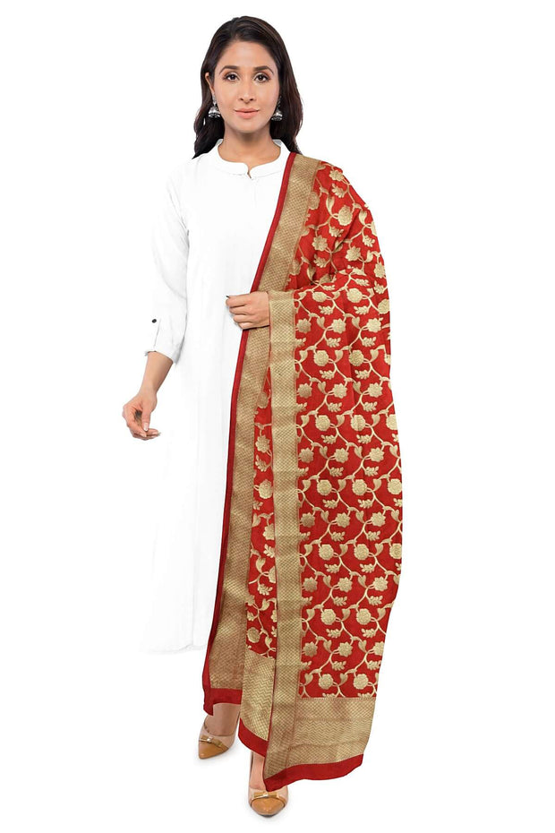 Handloom Banarasi semi silk dupatta - Anivartee