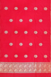 Handloom Banarasi katan pure silk dupatta in red with buttis and rich zari border
