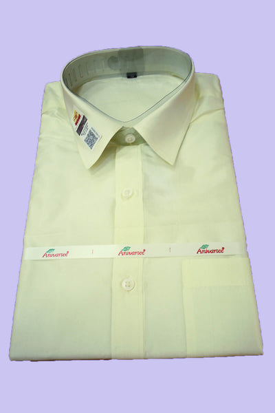 Pure silk shirt in cream - Full sleeve