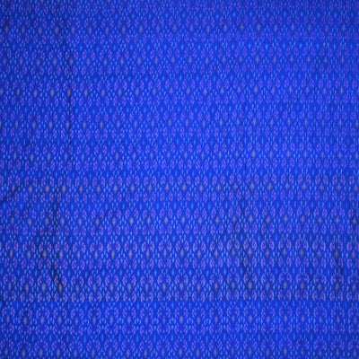 Handwoven Ikkat pure silk  fabric in dupioni finish in blue