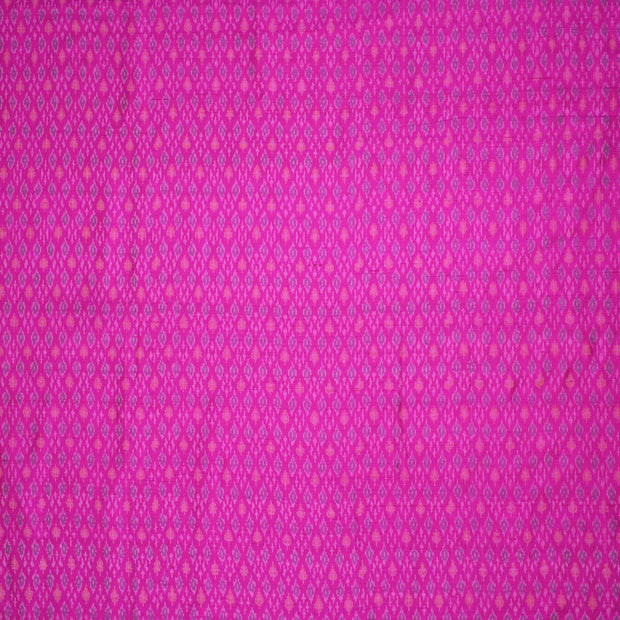 Handwoven Ikkat pure silk   fabric in dupioni finish in pink