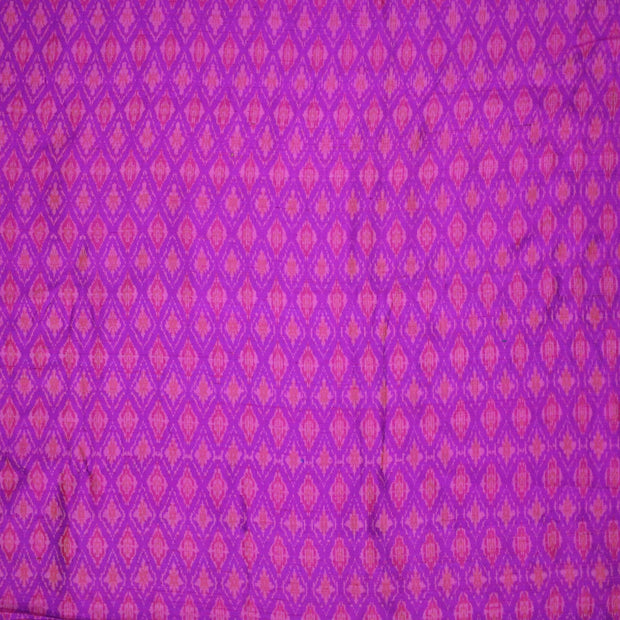 Handwoven Ikkat pure silk   fabric in dupioni finish in purple