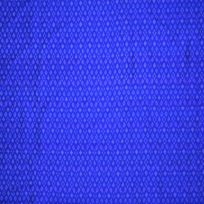 Handwoven Ikkat pure silk  fabric in dupioni finish in blue..