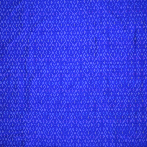 Handwoven Ikkat pure silk  fabric in dupioni finish in blue..