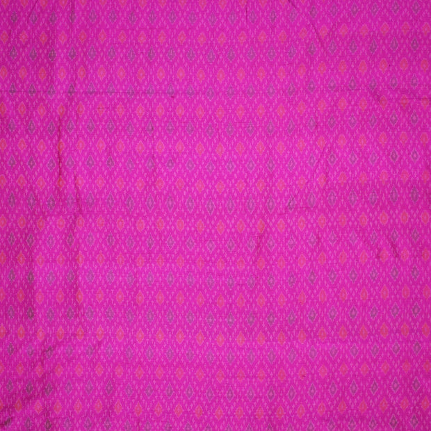 Handwoven Ikkat pure silk   fabric in dupioni finish in pink.