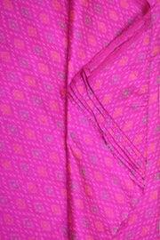 Handwoven Ikkat pure silk   fabric in dupioni finish in pink.