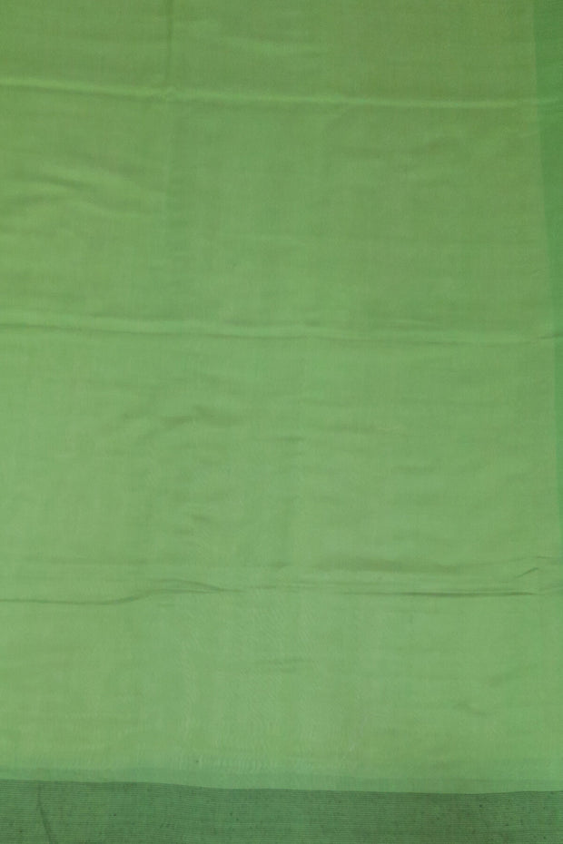 Handwoven Eri pure silk saree in cream with  striped pallu.