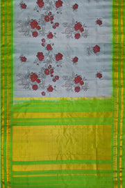 Handwoven Gadwal pure silk  floral printed saree