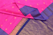 Gadwal pure silk saree in pink and blue  checks border