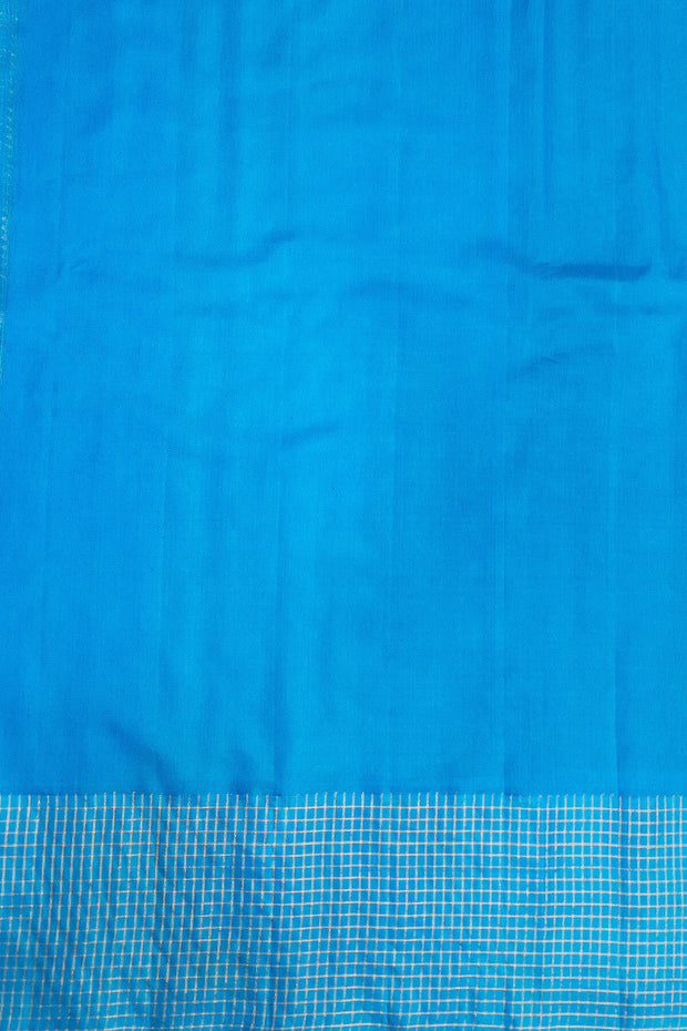 Gadwal pure silk saree in orange with small motifs
