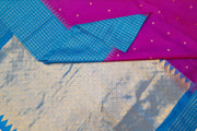 Gadwal pure silk saree in purple with small motifs