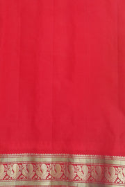 Gadwal pure silk saree in yellow with small motifs on the body