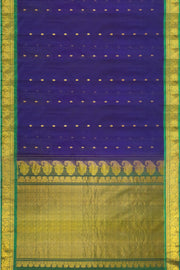 Handloom Gadwal SICO (silk cotton ) saree in royal blue & green