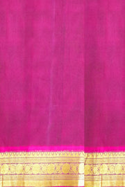 Handloom Gadwal SICO (silk cotton ) saree in bottle green & magenta
